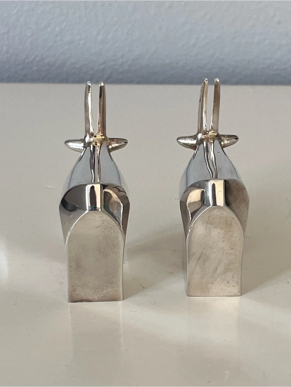 Dansk Designs Japan Safari Gazelle Silver plate Paperweights set of 2 vintage